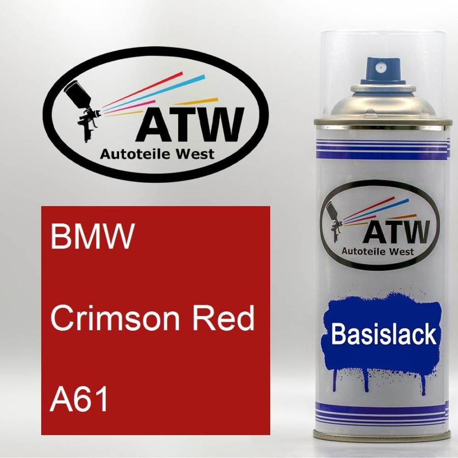 BMW, Crimson Red, A61: 400ml Sprühdose, von ATW Autoteile West.